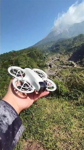 Raw Power of Mount Merapi 🌋 Sand Mining Landscape Indonesia #shorts #nature #drone