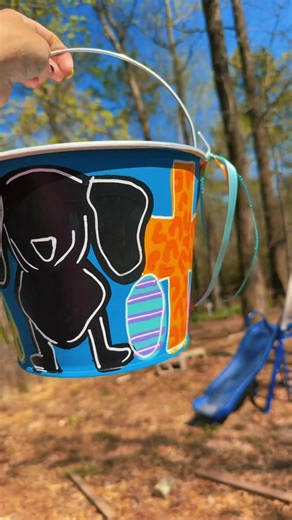 🎨🐰 Custom Easter Bucket Request 🐰🎨 Working on a special one! Turquoise theme 💙 Black weenie dog 🐾 Cross ✝️ Easter eggs 🥚 Safe to say this one is going to be chef’s kiss perfect 💋✨ I love bringing y’all’s ideas to life! Who else needs a custom Easter bucket before Easter gets here? 👀 #HiddenTalentsByAmy #fyp #easter