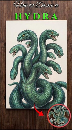 How To Draw a Hydra | Full Video Soon ☺️😍✏️📝 #shorts #drawing #artsroom