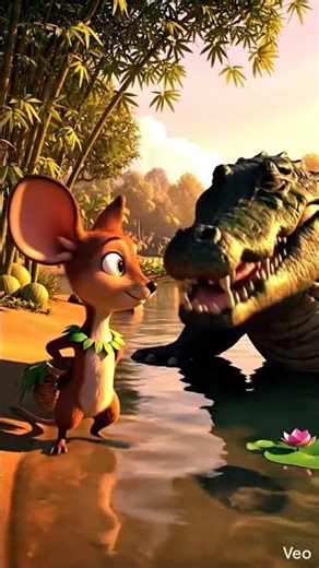 mouse-deer and crocodile #animation #chiken #turtel