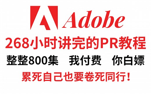 全网最细，花268小时讲完的整整800集付费PR教程大公开，全程干货，让你少走99%的弯路！！！