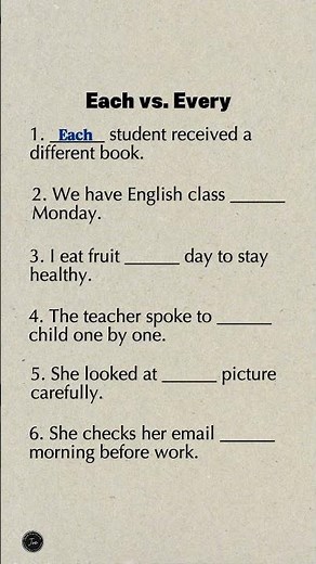 Each vs Every Explained | Learn the Difference Fast with Clear Examples | Essential English Tips