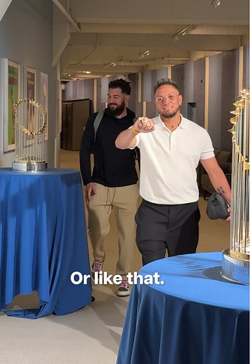 Dodgers Celebrate Opening Day with World Series Trophies