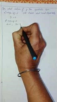 Finding the value of 'p' in a quadratic equation