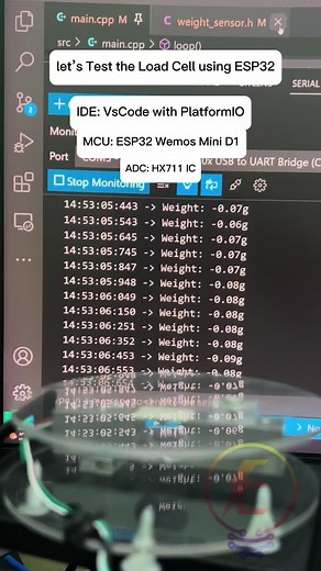 Testing Weight Sensor with ESP32 and HX711 Module