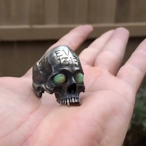 Massive vampire ring with fire opals shown in a vintage finish | Into The Fire Jewelry