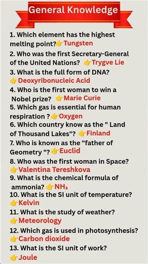 Amazing General Knowledge Facts