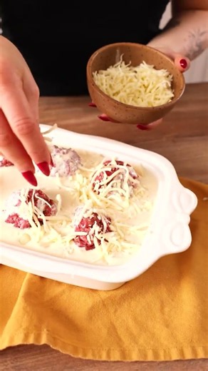 Mashed Potato Casserole with Meatballs 🥔🧀 #potato #casserole #shorts