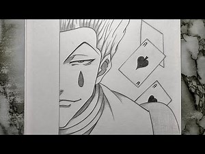 How to draw half face of Hisoka for beginners