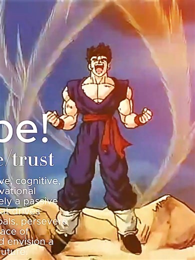 La esperanza es un estado motivacional activo y cognitivo, no una simple emoción pasiva, que impulsa a las personas a establecer metas, imaginar futuros positivos y persistir ante obstáculos. Actúa como un motor de vida que combina la fuerza de voluntad con la planificación , fomentando resiliencia, salud mental y éxito. #gohan#hope#undertale#dragonballz#hopecore
