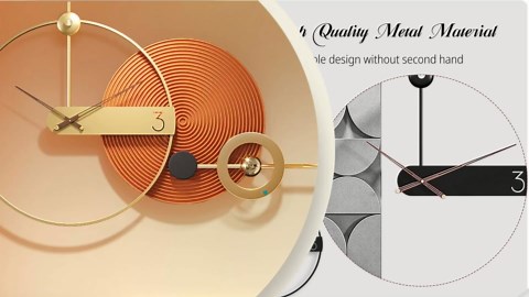 Large Decorative Wall Clock Silent Non-Ticking, Modern Metal Wall Clock Decor for Living Room Office Bedroom Kitchen (Black, 30"X18")