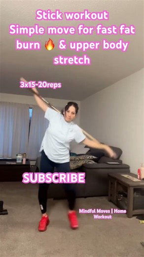 Stick workout for full body fat Burn 🔥 & upper body stretch #trending #homeworkout #fitnessshorts