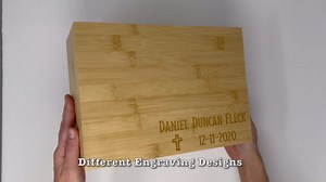 Baptism Memory Box Bamboo Wood - Personalized Baptism Gifts for Boys, First Communion Storage Box for Girls, Personalized Christening Gifts for Boys, Engraved Confirmation Keepsake Boxes, 11x8x4,75 in