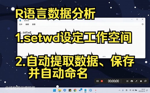 手把手教你R语言数据分析：setwd设定工作空间、自动提取子数据集、自动保存并命名