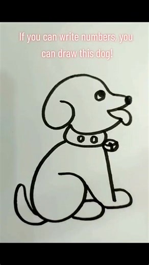 How to Draw a Cute Dog Using Numbers