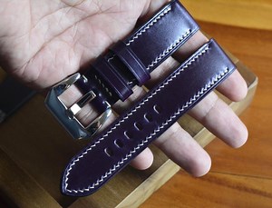 Violet Shell Cordovan Watchstrap. Custom Padded Tappered Watchband. Shell Cordovan Pam Watchstrap. - Etsy