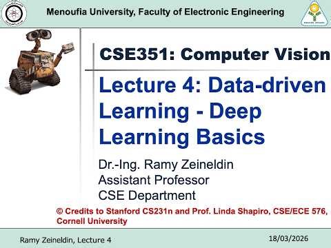 Lec 4: Data-driven Learning - Deep Learning Basics (Part 1) | CSE351 Computer Vision | Spring 2026