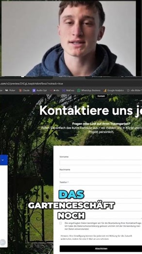 Erfolgreiches Gartengeschäft: Webseite, Formular & KI-Assistent #shorts