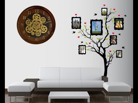 Ornate Quartz Decorative Modern Wall Clock with Moving Gold Gears