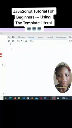 JavaScript Tutorial For Beginners 💻 --- The Template Literals 👩🏻‍💻🚀 #programming #jadexartsacademy #softwaredevelopment #webdevelopment #coding #FREE #marvexscoarts #project #tips #foryouシ | Jadexarts Academy
