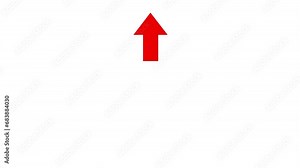 Abstract directional arrow icon or swipe up arrow signal animation 4k. Up arrow icon animation. Animated upward moving arrow on white background. Swipe up animation for social media campaign videos.