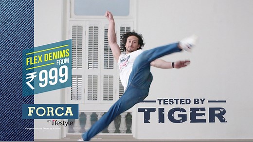 The super-flex range denims from FORCA by Lifestyle are tested by Tiger Shroff himself ! Click and check the collection here- https://goo.gl/bEJDv5 or check the links below to shop! #TigerForForca #TestedByTiger | Lifestyle Stores