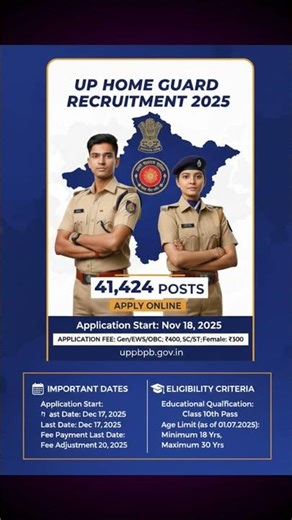 UP Home Guard Online Form 2025 (41,424 Posts) #shorts #uppolice #homeguard