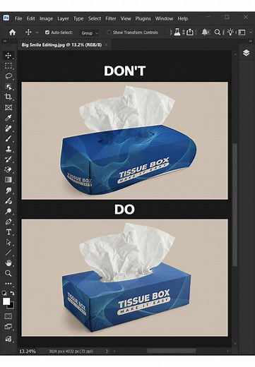 Easy Photoshop Tips: How to Create a Tissue Box Mockup! #adobe #photoshop #tutorial #bigsmileediting