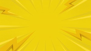 Animated glowing yellow comic background with lightning and pop art. Suitable for comics, prints, wallpapers, posters, etc.