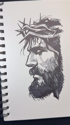 𝐁𝐞𝐧𝐣𝐢 𝐒𝐭𝐮𝐟𝐟 on Instagram: "Jesus drawing tutorial 🙏✝️ #fyp #art #drawing #jesus #christian"