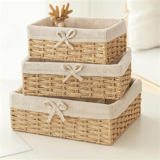 Wicker Storage Basket With Lid – Large Laundry & Bathroom Organizer for Clothes, Towels and Toys - Etsy