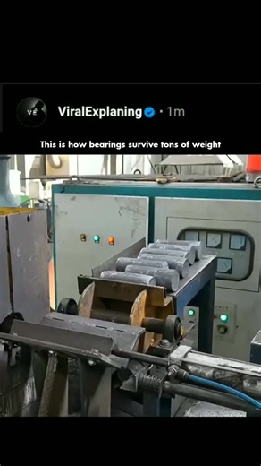Viral Explaining on Instagram: "Bearings used in heavy vehicles are built to survive extreme loads, constant friction, and years of stress — and it all starts with high-carbon alloy steel rods. The process begins by heating solid steel rods to red-hot temperatures until they become malleable. Instead of fully melting the metal, manufacturers use forging, where the heated steel is pressed or rolled into circular bearing rings. Forging is critical. It aligns the metal’s grain structure, making the