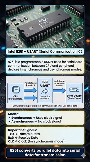 Intel 8251 USART Explained | Serial Communication | Fast Revision for Exams