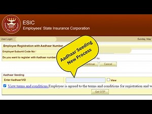 ESIC Employee Registration with Aadhaar Number || ESI Aadhaar Seeding | New Process