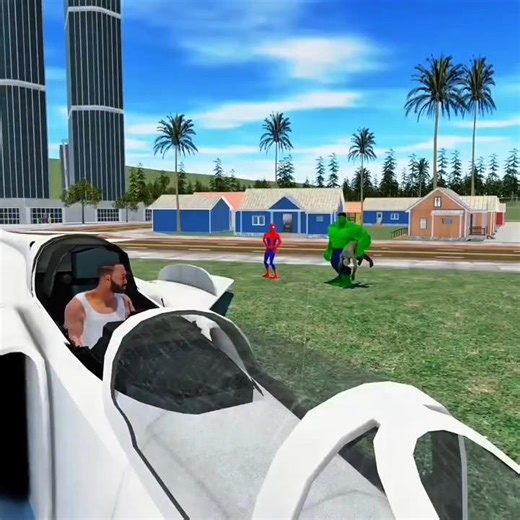 😱 Spider-Man Saved Franklin's Jet! ✈️💥 | Hulk vs Zombies – Indian Bikes Driving 3D #shorts #gta