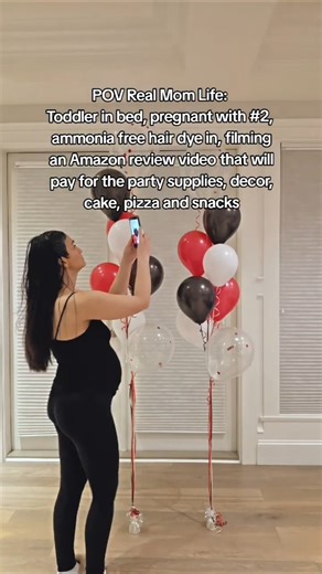 Being a mom creator means sometimes filming content with hair dye in after bedtime. 😅