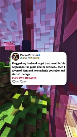 u/EyeGlad3032 - I begged my husband to get treatment for his depression for years and he refused... then I divorced him and he suddenly got sober and started therapy. PLUS TWO UPDATES. 03:00 First Update 07:10 Final Update #packetstories #minecraftparkour #reddit #storytime #redditstories