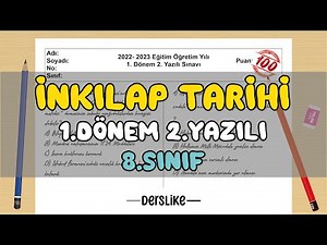 8. Sınıf İnkılap Tarihi 1.Dönem 2.Yazılı Soruları #2023