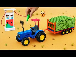 Mini Tractor Gas Pump ⛽ DIY Loading Green Sticks | Turbo Tractor Lab