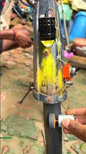How to Light a Bike Lamp with a Dynamo Motor on a Bicycle Wheel • DC Motor