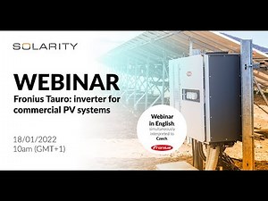 Solarity webinar - Fronius Tauro: inverter for commercial PV systems