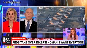 27K views · 1.9K reactions | ICE officially takes over Riker’s Island as Border Czar Tom Homan promises to hunt down and lock up every last criminal migrant flooding the streets. | Trish Regan | Facebook
