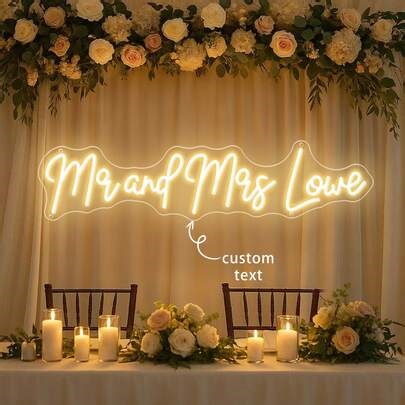 Customized Wedding Decoration, Room Decor, Personalized Wedding LED Neon Light, Holiday Gift, Handmade Neon Light Wall, Bedroom Home Commercial Shop Decor Light Sign, LED Light Sign Birthday Party Decor (1 Or 2 Lines Of Text Can Be Customized) ,Urban Gala ,Fashion Decor ,Forever Love, Personalized Gift | SHEIN