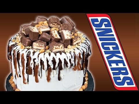 Snickers Candy Bar Cake from Cookies Cupcakes and Cardio