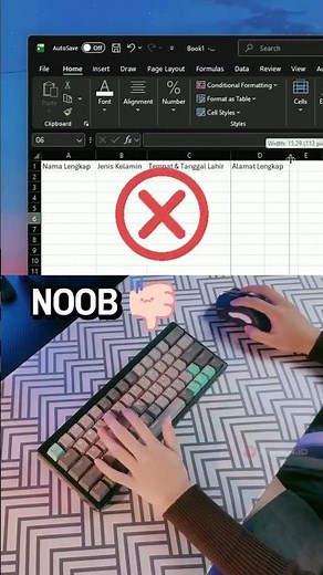 Cara Cepat mengatur lebar kolom Microsoft Excel #tips #trik