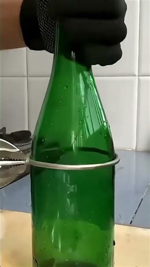 How to cut a glass bottle using heat and cold water method