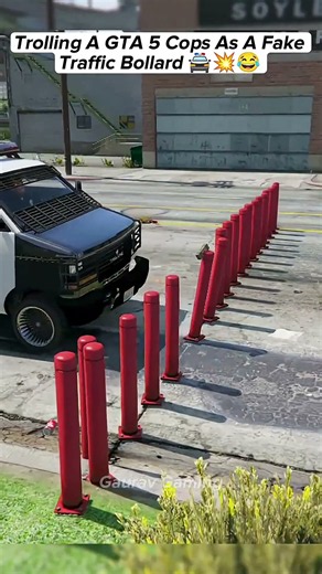 Trolling A GTA 5 Cops As A Fake Traffic Bollard 🚔💥😂 #gta5