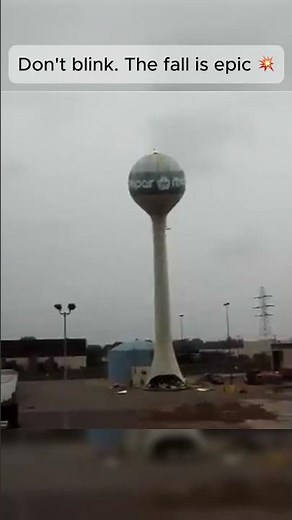 Water Tower Goes Down HARD!