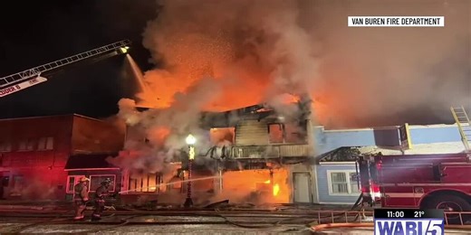 Fire destroys building in Van Buren
