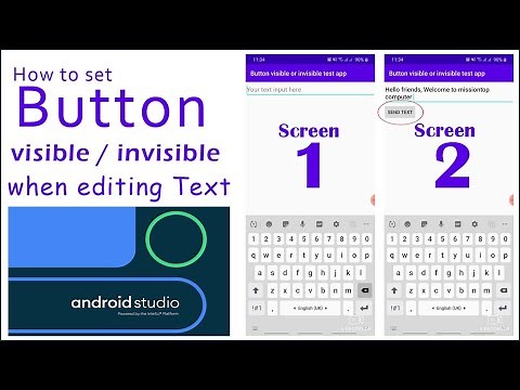Set button visible, invisible when editing Text, TextWatcher in Android Studio